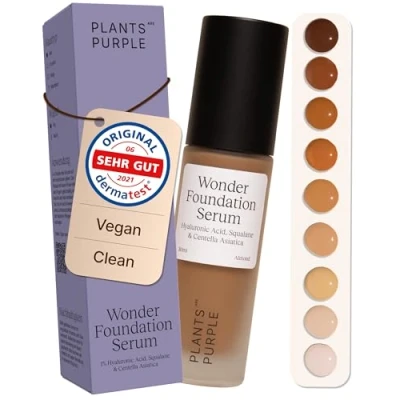Abbildung von Wonder Foundation Serum Make Up sanfte Deckkraft Alle Hauttyp Mit Hyaluronsäure + Squalan Getöntes Gesichtsserum langanhaltender Glow Plants Are Purple 30ml Honey Almond