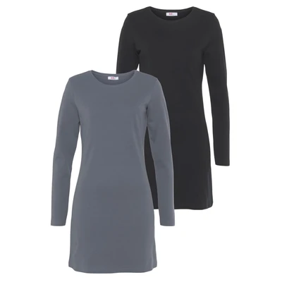 Abbildung von Flashlights Jerseykleid, (Packung, 2 tlg.), Kleiner Rundhals Ausschnitt