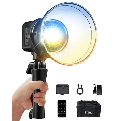 Abbildung von SIRUI 60W LED Videoleuchte, 2800K 7000K Zweifarbig Dauerlicht für Fotografie, CRI 96+ TLCI 98+, 12 Eingebaute FX, Ultra Silent Studio Licht mit Bowens Mount Außenaufnahmen, APP C60B
