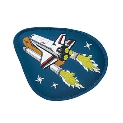 Abbildung von Step by Magic MAGS Flash „Sky Rocket Ilay“, Rakete, mit Leuchteffekt, als Ergänzung für den Schulranzen oder Vorschulrucksack, blau weiß
