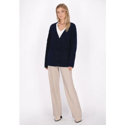 Abbildung von Strickjacke SCHMUDDELWEDDA XL/XXL / Marine 50% Acrylic 32% Polyesteramide 18% Polyester