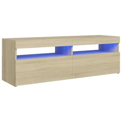 Abbildung von vidaXL TV Schrank mit LED Leuchten Lowboard Fernsehschrank Fernsehtisch Sideboard HiFi Möbel Tisch Board Sonoma Eiche 120x35x40cm