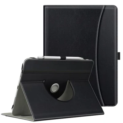 Abbildung von MoKo Universal Schutzhülle für 9 11&quot; iPad/iPad Air/iPad Pro/Samsung Galaxy/Lenovo Tab/Fire HD Tablet, 360 Grad Drehbare Hülle Leichte mit Ständer und Tasche PU Tablet Hülle, Schwarz