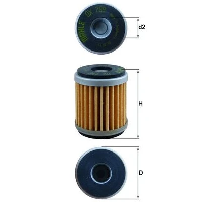 Abbildung von MAHLE ORIGINAL OX 799 Ölfilter Filtereinsatz