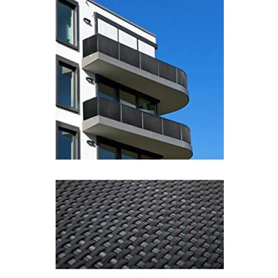 Abbildung von dynamic24 Balkonsichtschutz Polyrattan PVC Sichtschutzmatte 300x90 Balkon Sichtschutz Zaun