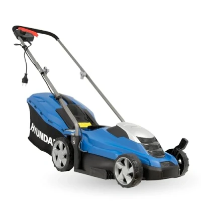 Abbildung von HYUNDAI Elektro Rasenmäher LM3301E mit Mulchfunktion, Elektromäher, Mulcher, Mäher (33cm, 1300W, 35L Korb, 5 fache zentrale Höhenverstellung)