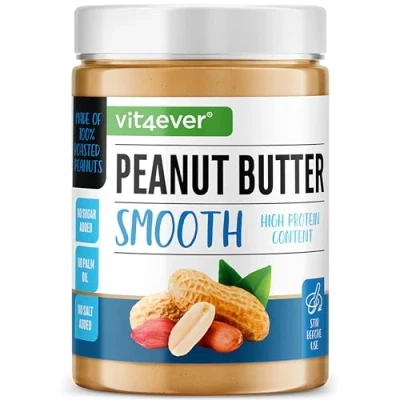 Abbildung von Erdnussbutter Smooth 1kg natürliche Peanut Butter ohne Zusätze High Protein Erdnussmus von Salz, Öl oder Palmfett Vegan