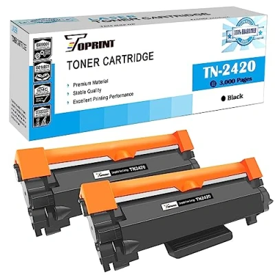 Abbildung von TN2420 TN 2420 Kompatible Tonerkartuschen Hoher Kapazität, 3000 Seiten, 2 Schwarz für Brother HL L2310D L2350DW L2370DN L2375DW DCP L2510D L2530DW L2550DN MFC L2710DN L2710DW L2730DW L2750DW Drucker