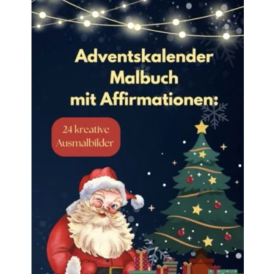 Abbildung von Adventskalender Malbuch mit Affirmationen: 24 Kreative Ausmalbilder: Ausmalmomente täglichen positiven Botschaften für ein besinnliche Adventszeit