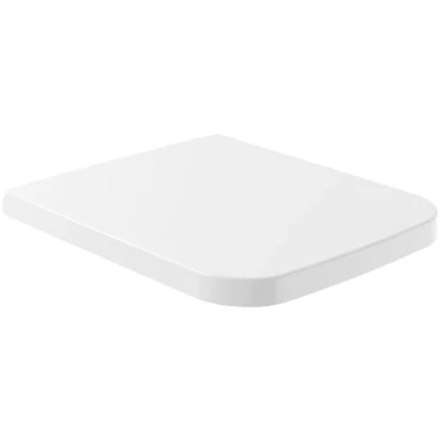 Abbildung von Villeroy &amp; Boch Finion WC Sitz, Toilettendeckel mit Absenkautomatik, abnehmbarer Toilettensitz aus bruchsicherem Duroplast, Klodeckel Original Ersatzteil, rechteckig, Weiß Alpin, glänzend
