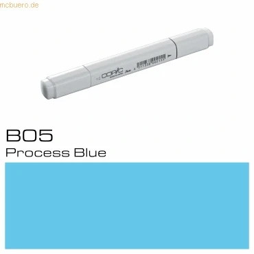 Abbildung von COPIC Classic Marker Typ B 05, Process Blue, professioneller Layoutmarker, mit einer breiten und feinen Spitze