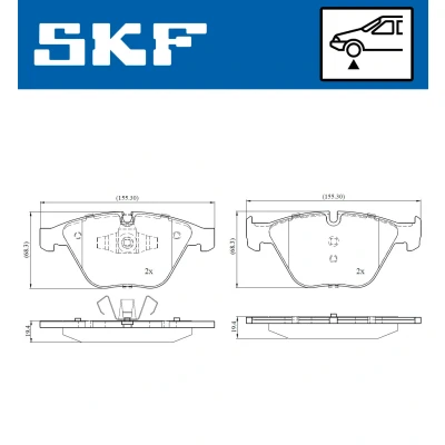 Abbildung von SKF VKBP 80159 Bremsbelagsatz für Verschleißwarnanzeiger vorbereitet