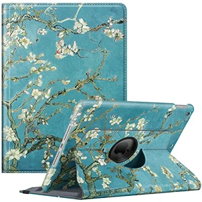 Abbildung von Fintie Rotierende Hülle für iPad 9th Generation (2021) / 8th (2020) 7th Gen (2019) 10.2 Zoll 360 Grad drehbarer Ständer Cover mit Stifthalter, Auto Wake Sleep, Blossom