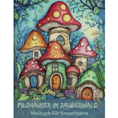 Abbildung von Pilzhäuser im Zauberwald: Ein Malbuch für Fantasieliebhaber