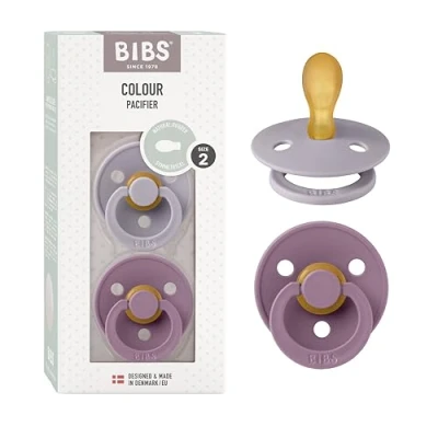 Abbildung von BIBS Colour Schnuller 2er Pack Latex Größe 2, Fossil Grey/Mauve