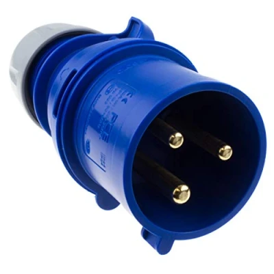 Abbildung von kenable 3 Polig 32A 230V CEE Industrie Stecker Generator/Welder IP44 Blau