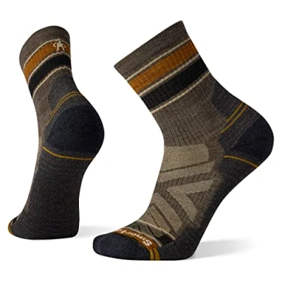 Abbildung von Smartwool Unisex Adult Striped Hike Light Cushion Gestreifte Mid Crew Socken, Taupe, L