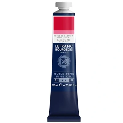 Abbildung von Lefranc Bourgeois 301816 Feine Ölfarbe in hervorragender Qualität,lichtecht mit gleichmäßige Konsistenz, 200ml Tube, ideal für Keilrahmen, Leinwand, Malkarton Primӓrrot