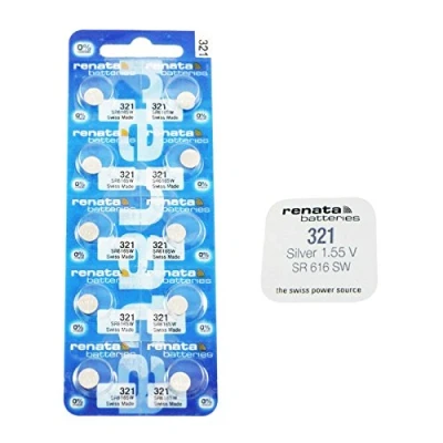 Abbildung von 10 x Original Renata 321 SR616SW Swiss Made Armbanduhr Low Drain Silberoxid 1,55 V Akku Batterien Teil des Crazy4fones Zubehörsortiments