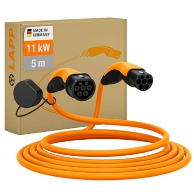 Abbildung von Lapp Mobility Helix Typ 2 Ladekabel 11 kW/Selbstaufrollend / 20 A 3 Phasig/E Auto Ladekabel/Mode 5m, Orange