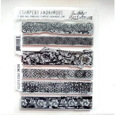 Abbildung von Stampers Anonymous Cling RBBR Stempelset Eclectic Edges 17,8 x 21,6 cm