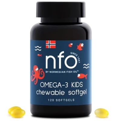 Abbildung von NFO Omega 3 Kids Leckeres Tutti Frutti Fischöl zum Kauen Mit essentiellen Vitaminen Kinderfreundliche Formel 120 Kapseln