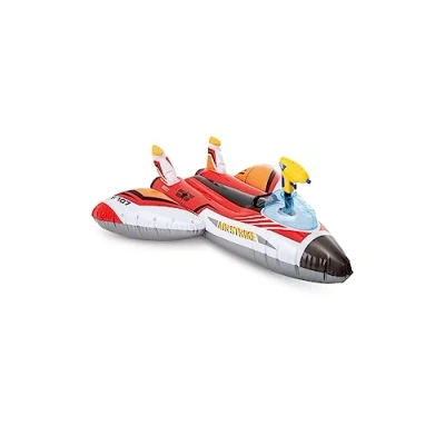Abbildung von Intex 57536NP Aufblasbares Flugzeug mit Wasserpistole Water Gun Plane Ride On (Rot), 117 cmx104 cmx33 cm (LxBxH)
