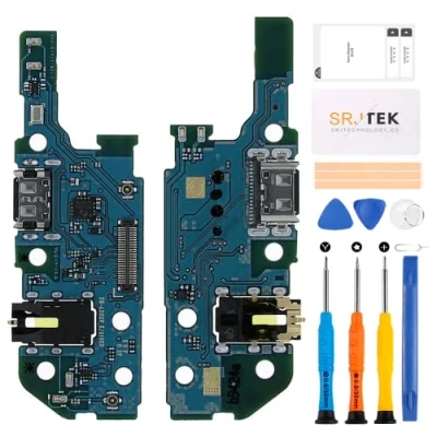 Abbildung von SRJTEK For Samsung Galaxy A20E Dock Connector Replacement Charging Port A202 Headphone SM A202F with Microphone/Audio Jack/Antenna Repair Kits