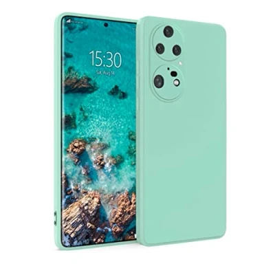 Abbildung von MyGadget Hülle für Huawei P50 Pro robuste Silikon Schutzhülle TPU Case Slim Silikonhülle Back Cover Kratzfest Handyhülle Matt Mint