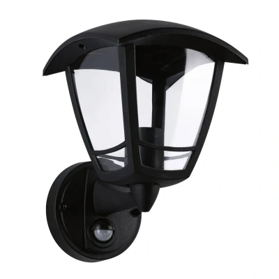 Abbildung von Paulmann Außen Wandleuchte &quot;Classic Curved IP44 eckig 164x180mmmax. 12W230VSchwarz Kunststoff&quot;, 1 flammig, Leuchtmittel E27 ohne Leuchtmittel, Bewegungsmelder