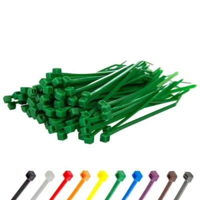 Abbildung von Gocableties Kabelbinder 100 Stück Grün, mm x 2,5mm mit 8,1 kg Zugfestigkeit, kleine Größe, dünn, UV Beständig Set