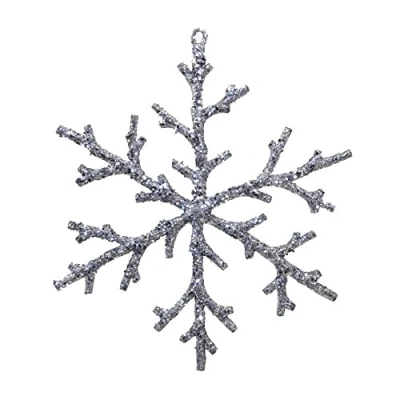 Abbildung von Gasper Schneeflocke ca 20 cm. Schneestern aus Kunststoff in SILBER 49 GLITTEREFFEKT