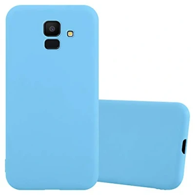 Abbildung von Cadorabo Hülle kompatibel mit Samsung Galaxy J6 2018 Schutzhülle TPU Silikon Case Candy Design Slim Kratzfest Weiche Gummi Rundumschutz für in Blau