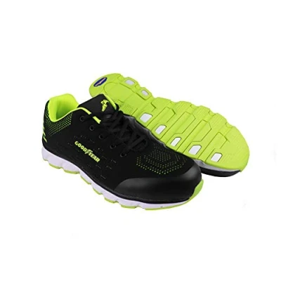 Abbildung von Goodyear Männer Frauen Unisex Arbeitskleidung Sport Comfort Sole Composite Metal Free Safety Toe &amp; Midsole Arbeitssicherheit Trainer S1P SRA, Schwarz / Grün, 39 EU