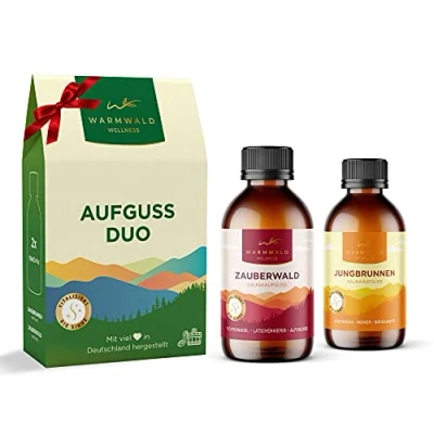 Abbildung von Warmwald Saunaaufguss Sauna Aufgussmittel mit natürlichen ätherischen Ölen Saunaöl Saunaduft (DUETT 2 x 100ml)