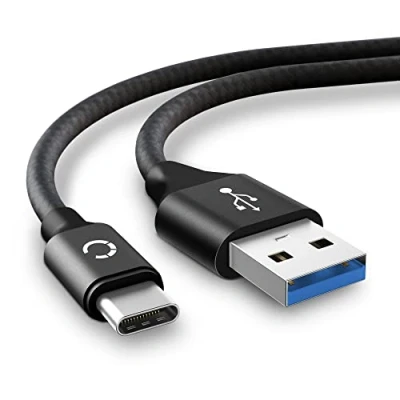 Abbildung von CELLONIC® USB Kabel 2m kompatibel mit Google Pixel C Ladekabel Type auf A 3.0 Datenkabel 3A schwarz Nylon