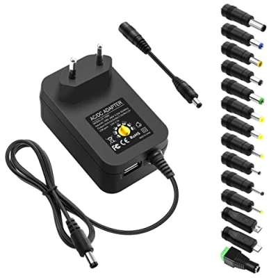 Abbildung von ALITOVE 30W Universal AC/DC Adapter Schaltnetzteil mit 14pcs Tipps und USB Stecker Netzteil für 3V 12V Haushaltselektronik 2500mA max
