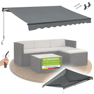 Abbildung von Juskys Gelenkarmmarkise UV40+ &amp; wasserabweisend, einstellbarer Neigungswinkel