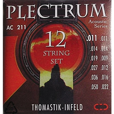Abbildung von Thomastik 669387 Saiten für Akustikgitarre Plectrum Acoustic Series, Satz AC211 Light 12 string nickelfrei