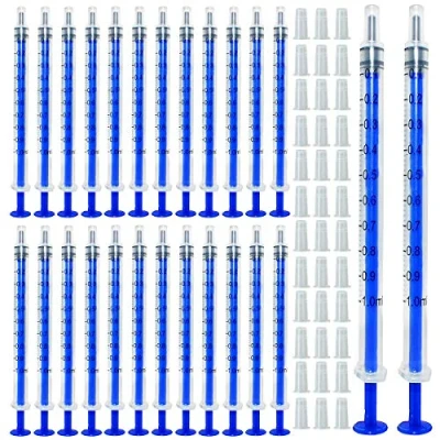 Abbildung von Gebildet 100pcs 1ml Spritzen, Öl Dosierungsspritze (ohne Nadeln) mit Kappen, für Kleine Haustierfütterung Industrielle Präzisionsanwendung[Nicht medizinische Verwendung]