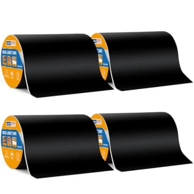 Abbildung von ADHES Butylband Dichtungsbänder 200mm x 5m, 4 Rollen Wetterbeständig und Wasserdicht, Deckbalkenband Dach Reparaturband, Ideal für Holzdecks, Balken, Dächer den Außeneinsatz