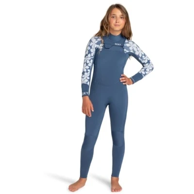 Abbildung von Chest Zip Neoprenanzug 4/3MM SWELL SERIES Blau Mädchen