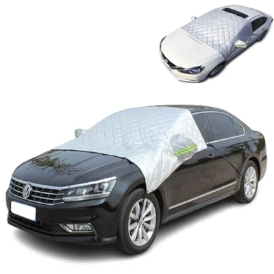 Abbildung von Frontscheibenabdeckung für 𝖧𝗒𝗎𝗇𝖽𝖺𝗂 Tucson Scheibenabdeckung Auto Autoabdeckung Winter Halbgarage Mit Spiegelabdeckungen