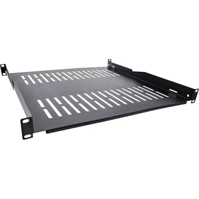 Abbildung von InLine 19&quot; Fachboden, 450mm, 50kg, 1HE, RAL 9005 schwarz, 19114E