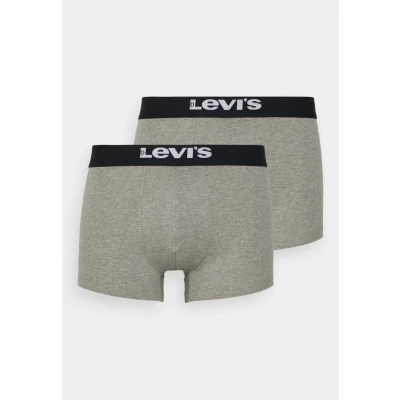 Abbildung von Levi&#039;s MEN Solid Basic Trunk 2 PACK Panties, Herren, Größe: XL, Middle grey melange