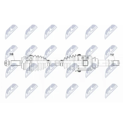 Abbildung von NTY NPW CH 064 Antriebswelle Vorderachse rechts 960 JEEP: Compass, DODGE: Caliber
