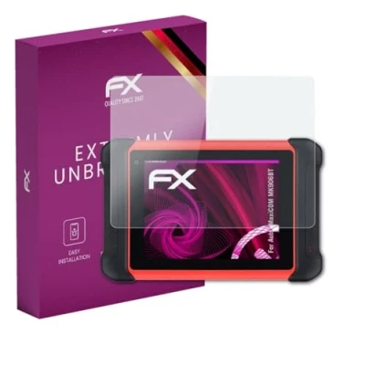 Abbildung von atFoliX Glasfolie kompatibel mit Autel MaxiCOM MK906BT Panzerfolie, 9H Hybrid Glass FX Schutzpanzer Folie