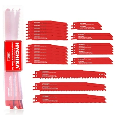 Abbildung von HYCHIKA Säbelsägeblätter Set, 32PCS Sägeblätter Säbelsäge Holz, zum Schneiden von Metall und Holz mit Organizer Koffer