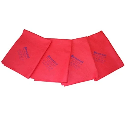 Abbildung von Glas &amp; Spiegeltuch non woven rot 4er Set 40 x 50 cm, 140 g/m², Glastuch Mikrofaser Brillentuch Tablet IPAD Fenstertuch streifenfrei fusselfrei Brillenputztuch