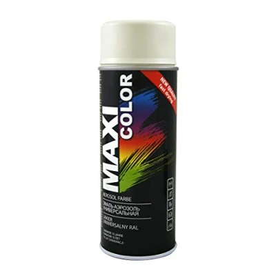 Abbildung von Maxi Color NEW QUALITY Sprühlack Lackspray Glanz 400ml Universelle spray Nitro zellulose Farbe schnell trocknender Sprühfarbe (Ral 9010 reinweiß glänzend)
